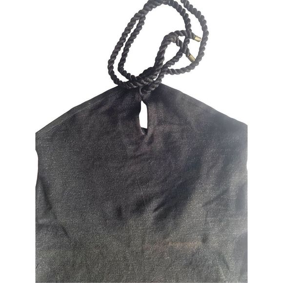 New Worth Halter Top Women’s Large Black Silk Spandex Summer Causal Ladies - Picture 2 of 8